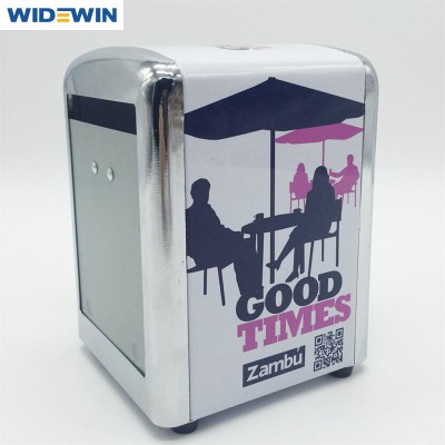 Factory new design tinplate metal napkin holder/tissue box