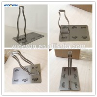 Customizable durable metal bottle shaped menu holder